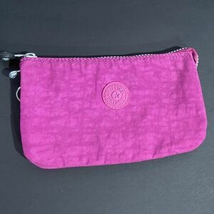 Kipling Pink Nylon Wristlet Wallet – Double Zip Pouch – 7.5” x 4”